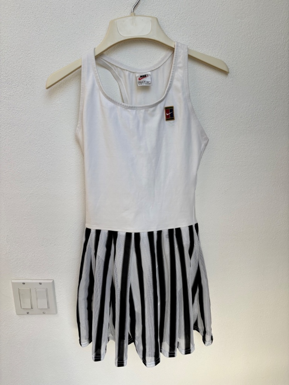 Vintage 90s Nike Dri Fit Challenge Court Tennis Dress White Womens Size S